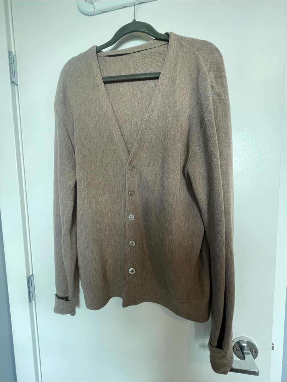 Vintage Brown V-Neck Button Cardigan Sweater